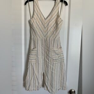 Monteau Cream Striped Dress